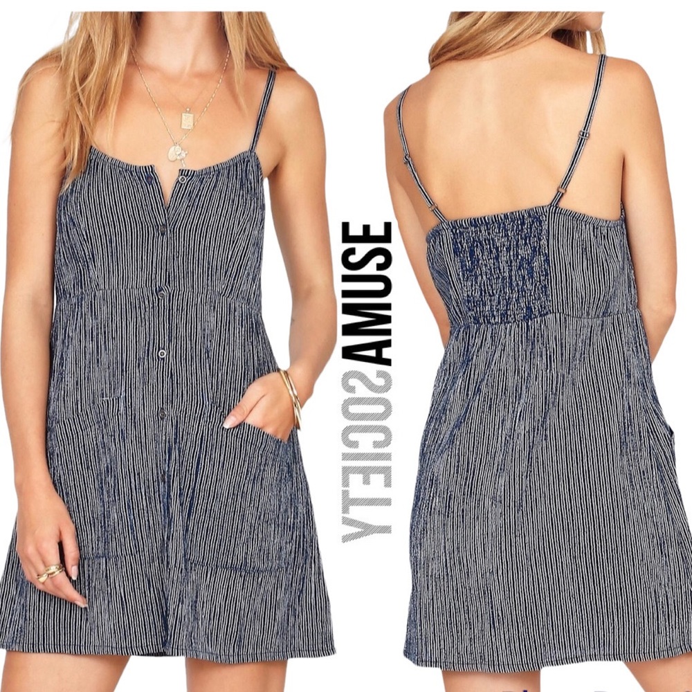Amuse Society Brunch Date Stripe Mini Cotton Dress